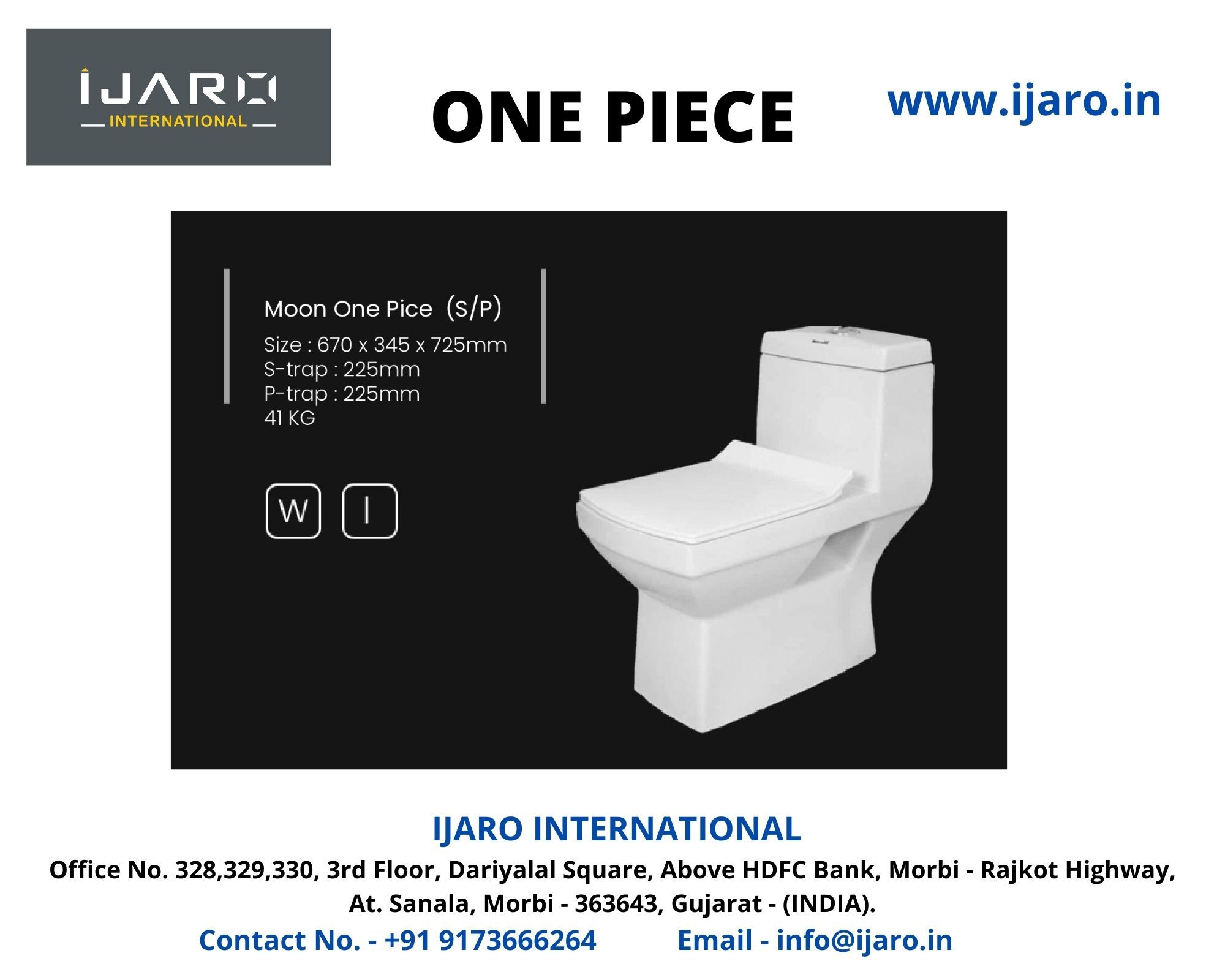 One Piece Toilet - Ceramic, 600 X 360 X 750 Mm , Dual Flush, Soft Close Seat, Wall Hung, Elegant White Finish