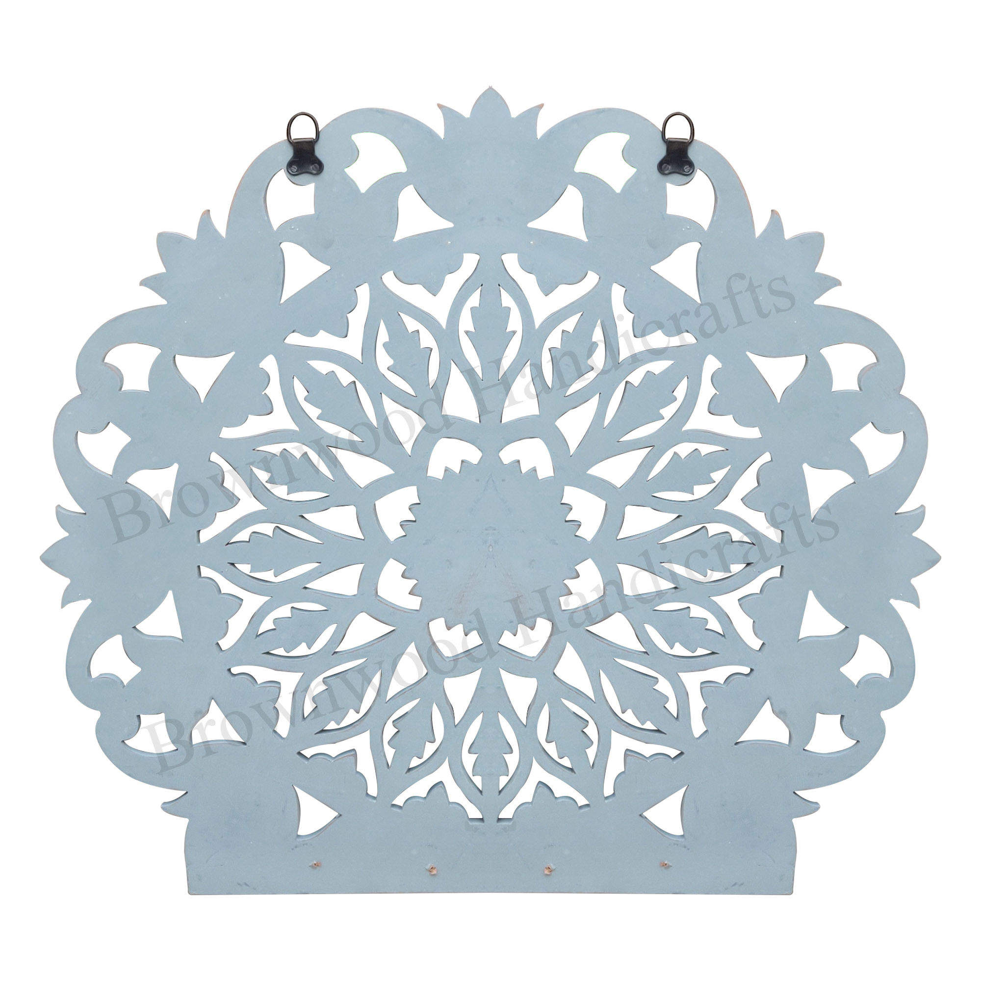 Handmade Carved Wall Hook - 18 X 17 Inch | Burnt Light White Antique Wood Decorative Accent For Home