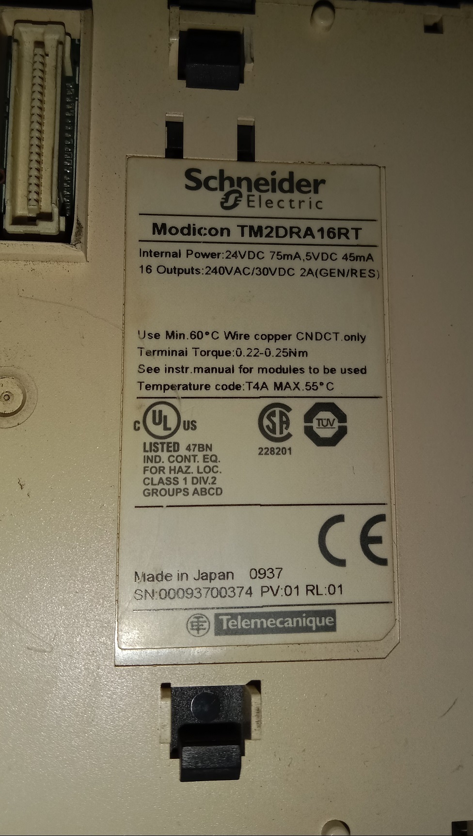 Scheneider Output Module Tm2dra16rt