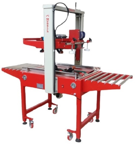 Box Tapping Machine - BOPP Tap Material, Dimensions 120MM - Unlimited x 120MM - 650MM x 120MM - 650MM, 660W Power | Semi-Automatic, Heavy Duty, Adjustable Tape Overlap Length, Top & Bottom Drive Type