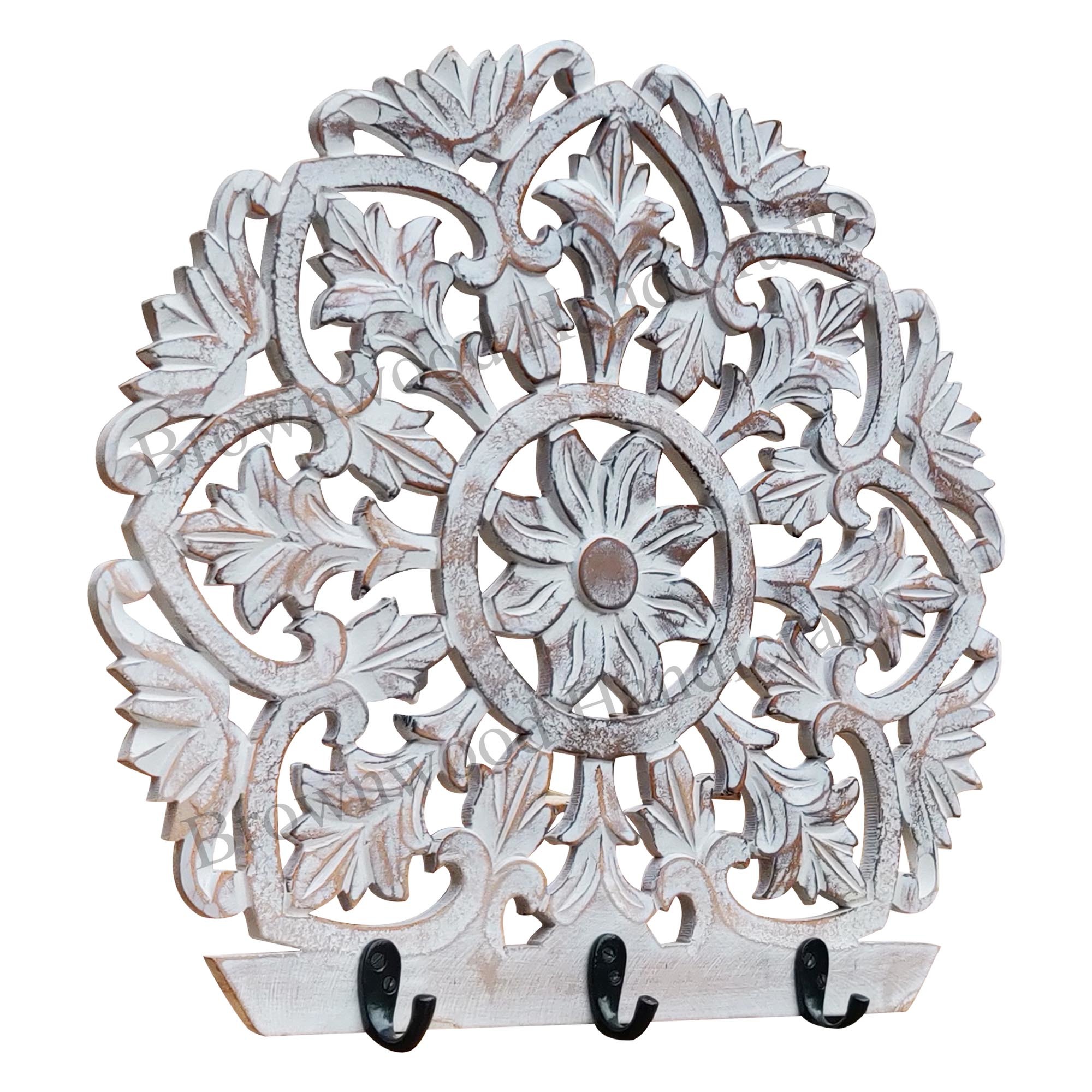 Mdf Wood Carved Wall Hooks Size: 23 X 23 Inch