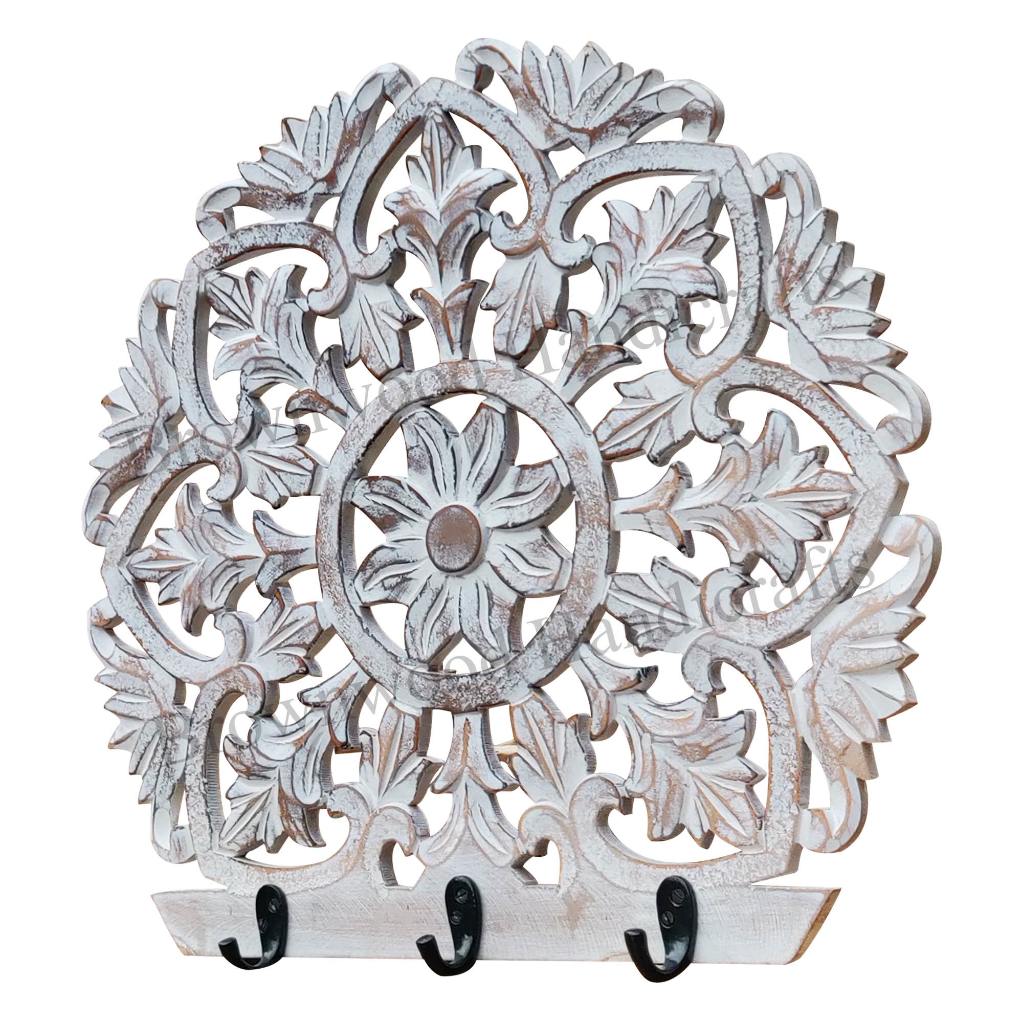 Mdf Wood Carved Wall Hooks Size: 23 X 23 Inch