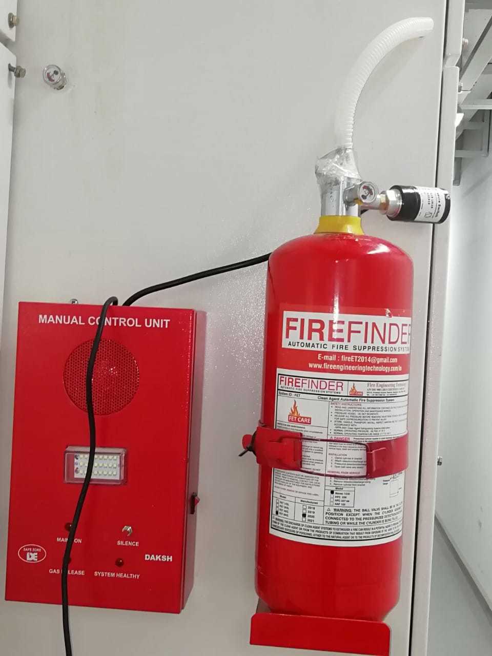 Clean Agent Gas Based Automatic Fire Extinguishing System - Color: Red