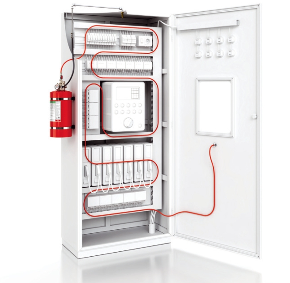 Clean Agent Gas Based Automatic Fire Extinguishing System - Color: Red