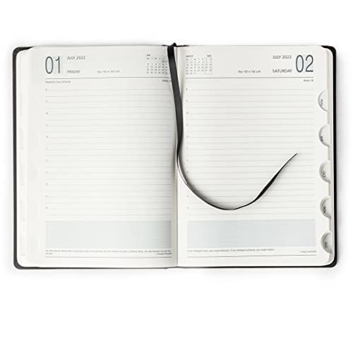 Mahavir Fabrica Diary 2022 - Premium Linen A5 Size, 432 Pages One Day Per Page Layout, Satin Ribbon Bookmark, Elastic Band Closure, Environmentally Friendly Acid-free Paper