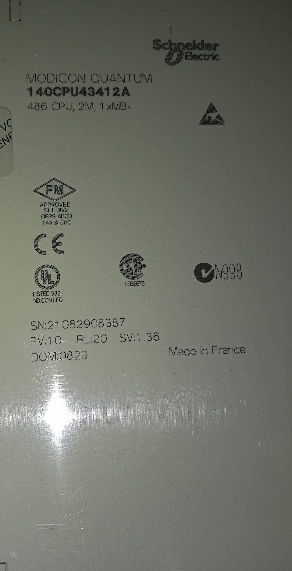 Schenider Power Supply Module 140cpu43412a