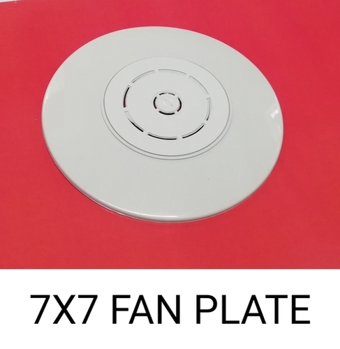 Round Modular Fan Plate - Plastic, 7 Inch Diameter, White Color, 3 mm Thickness | Ceiling Installation, Modular Fan Plate Type