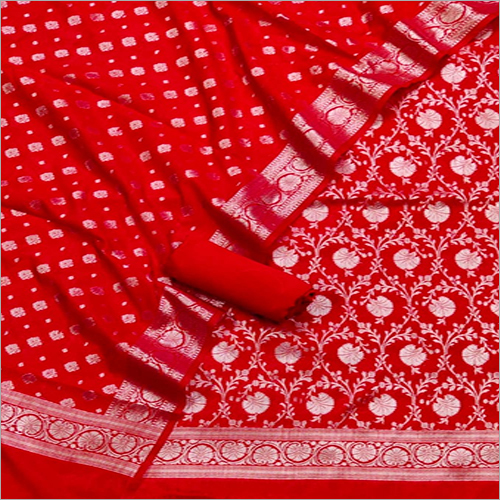 Banarasi Silk Suit Material - Printed Texture, Available in Various Colors | Modern Design, Hand Wash Care