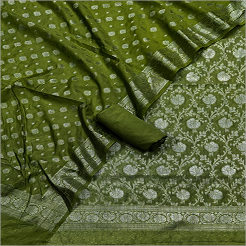 Banarasi Light Green Color Suit Material Design: Modern
