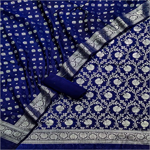 Available In Different Color Ladies Banarasi Silk Unstitched Suit With Dupatta