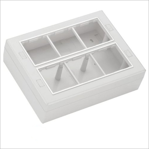 Pvc White 6 Way Surface Gang Box