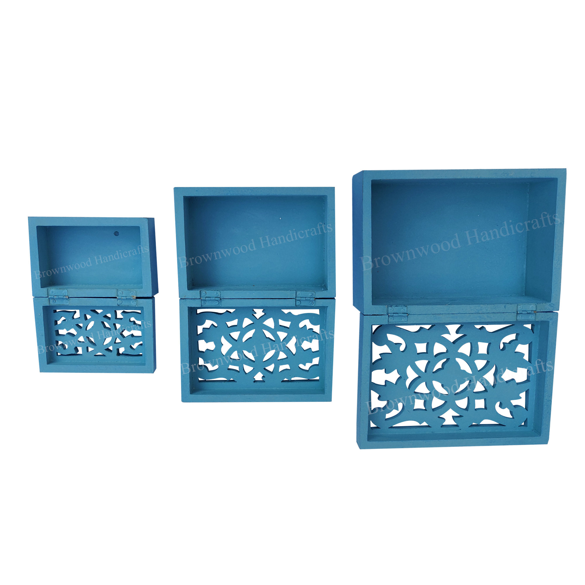 Mdf Wood Carved Box Set Size: 10 X 7 X 4.5