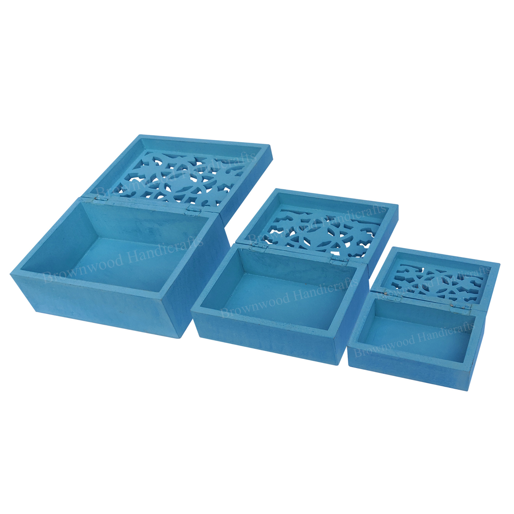 Mdf Wood Carved Box Set Size: 10 X 7 X 4.5