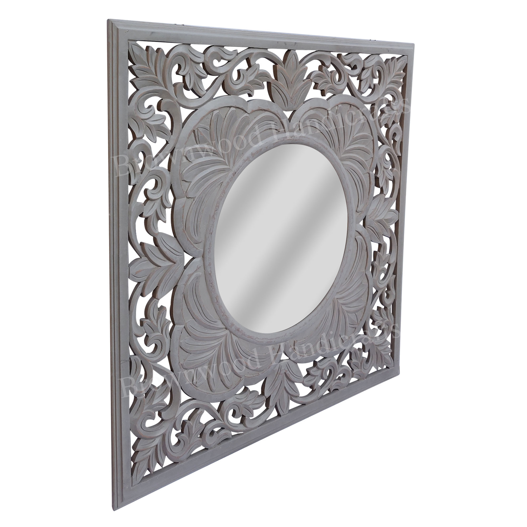 Mdf Carved Mirror Frame Size: 36 X 36 Inches