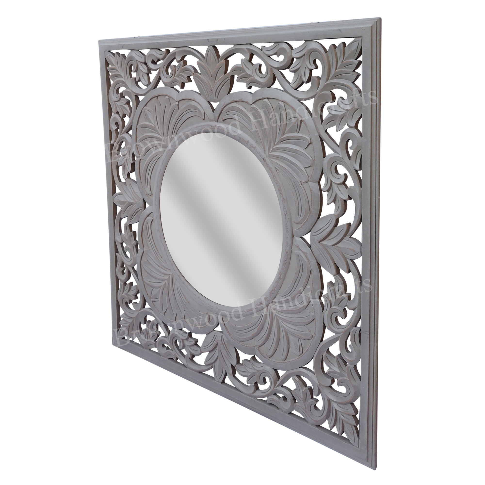 Mdf Carved Mirror Frame Size: 36 X 36 Inches