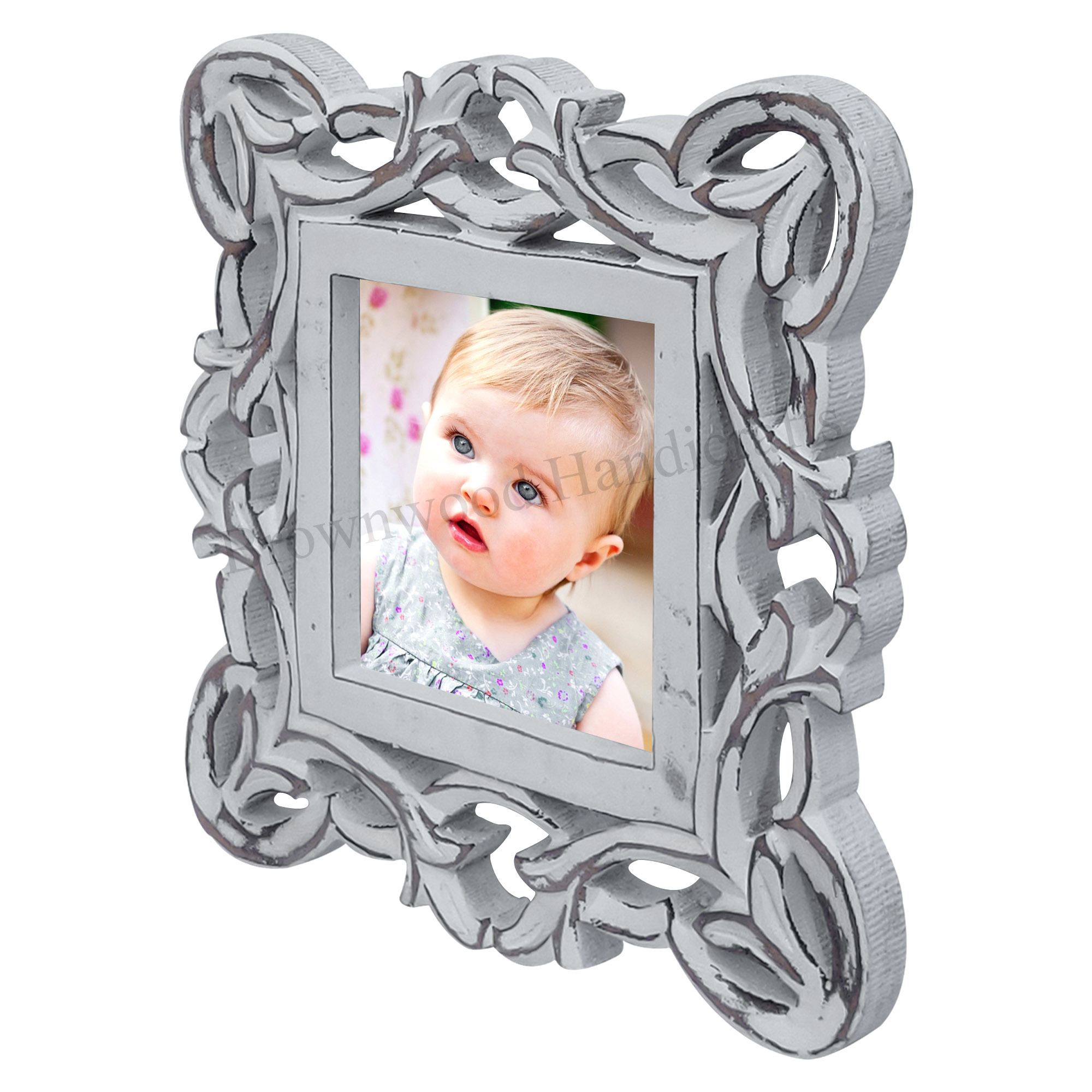 Square Mdf Wood Carved Photo Frame