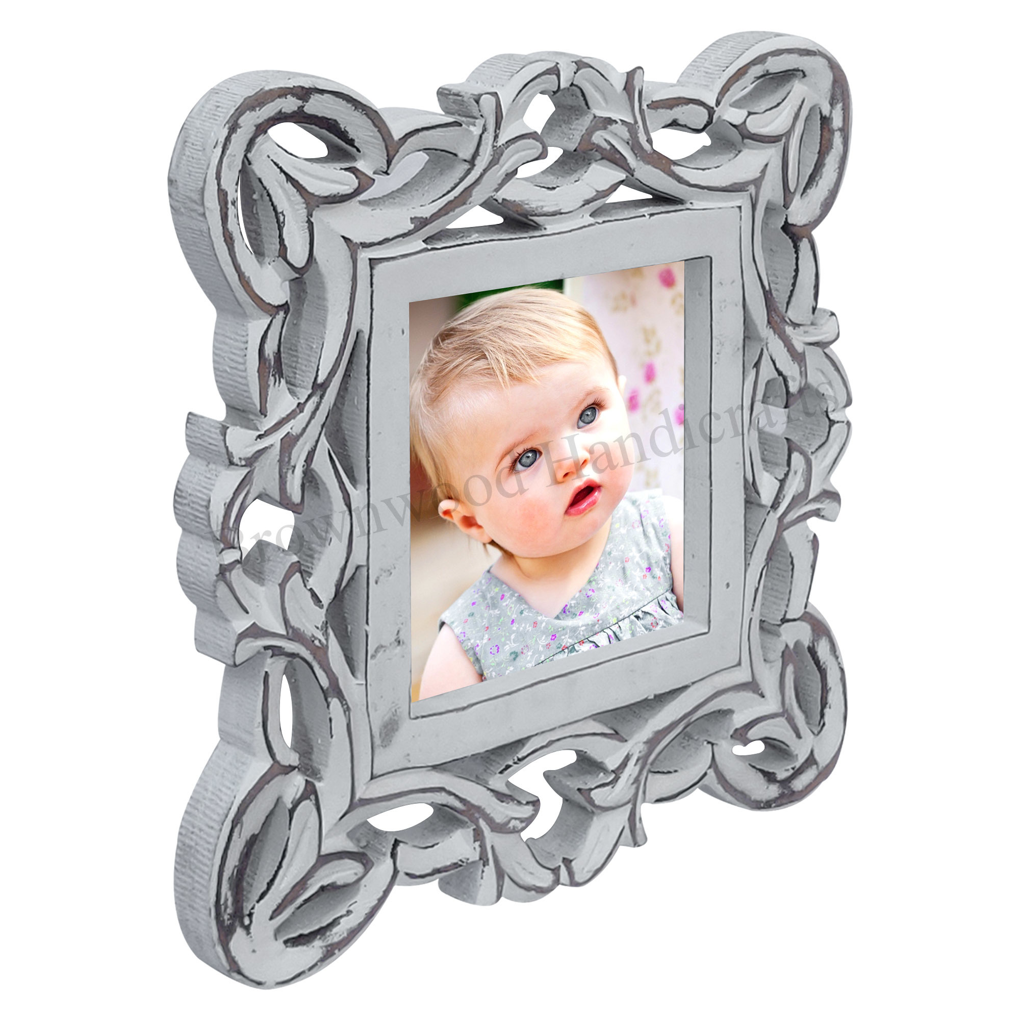 Square Mdf Wood Carved Photo Frame