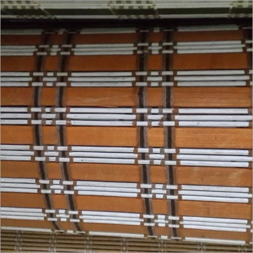 Bamboo Window Blinds - Customized Size, Brown Color | Horizontal Checkered Style, Easy Installation