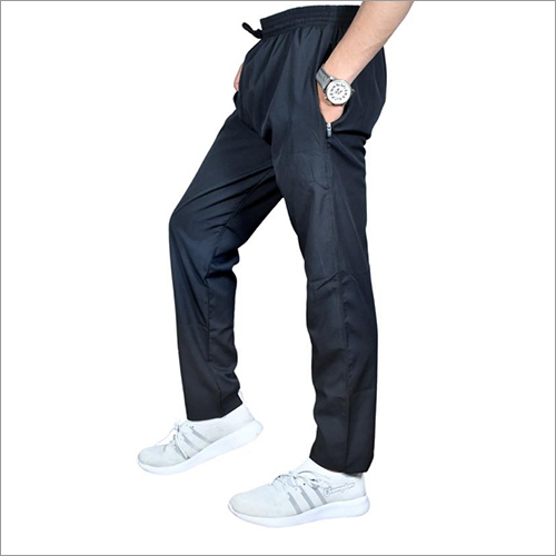 Men's Black Track Pant - Durable Fabric, Lightweight Design | Washable, Suitable for All Seasons