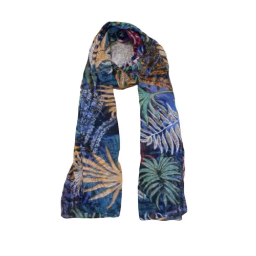 Chiffon Printed Fancy Flower Scarves - Color: As Per Pic