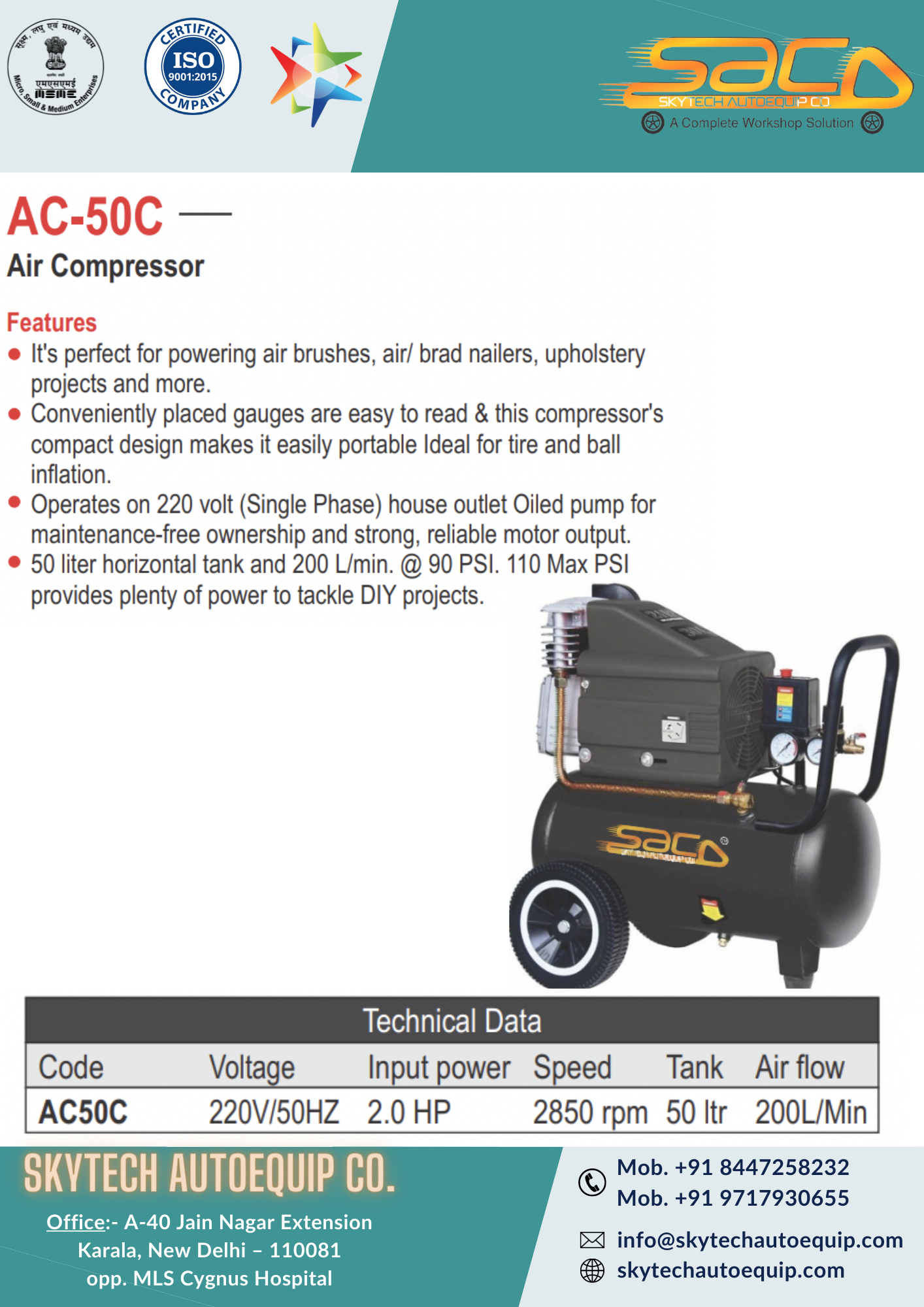 Air Compressor Warranty: 1