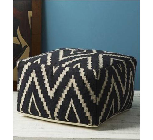 Black Woven Pouf