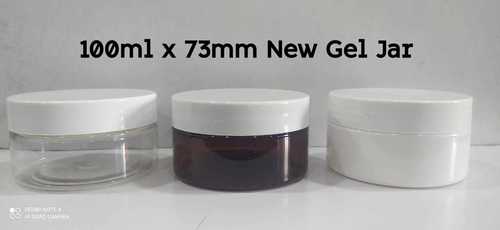 100ML X 73MM Gel Jar - PET Material, 100ml Size, Round Shape , Available in Transparent, Opaque White, Opaque Black, Amber, Transparent Blue, Transparent Green