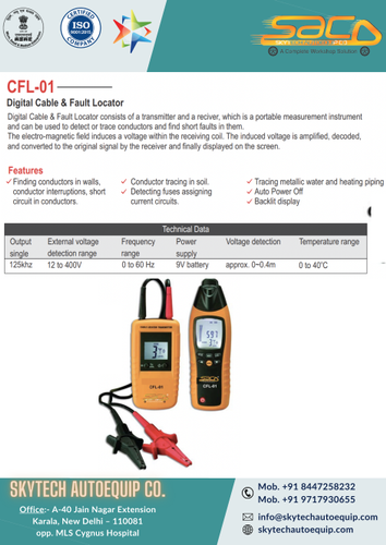 Digital Cable & Fault Locator - 220v/50hz | Portable Signal Detection, Conductor Tracing, Short Circuit Identification, Auto Power Off, Backlit Display, 1-year Warranty