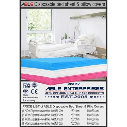 50 Gsm 160 220cm Disposable Bedsheet - Color: White