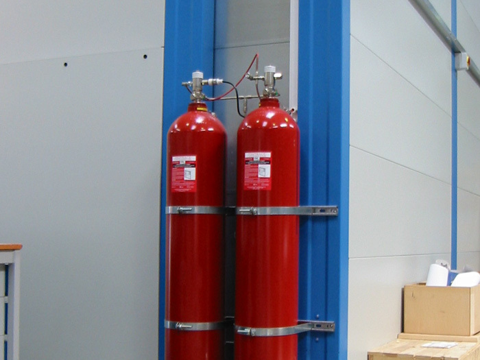 Bus Engine Fire Suppression System - Color: Red