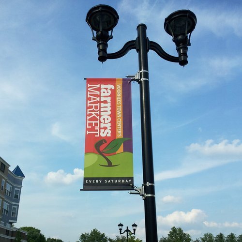 Decorative Banner Brackets Poles - Color: Black