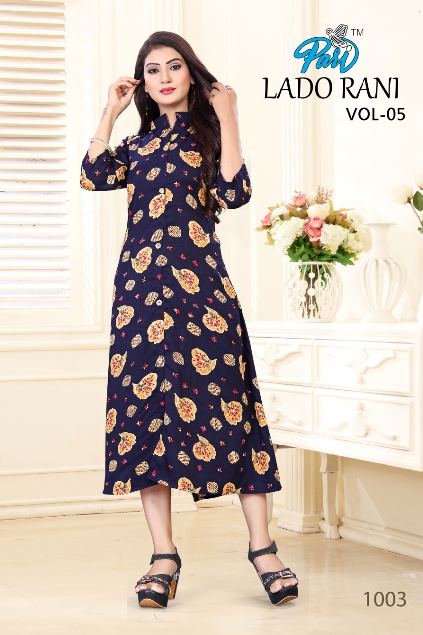 Lado Rani Catalog - Rayon Printed Kurti, Size M(38)-xxl(44), Multi Color, Full Sleeves | Breathable, Quick Dry, Washable, All Season