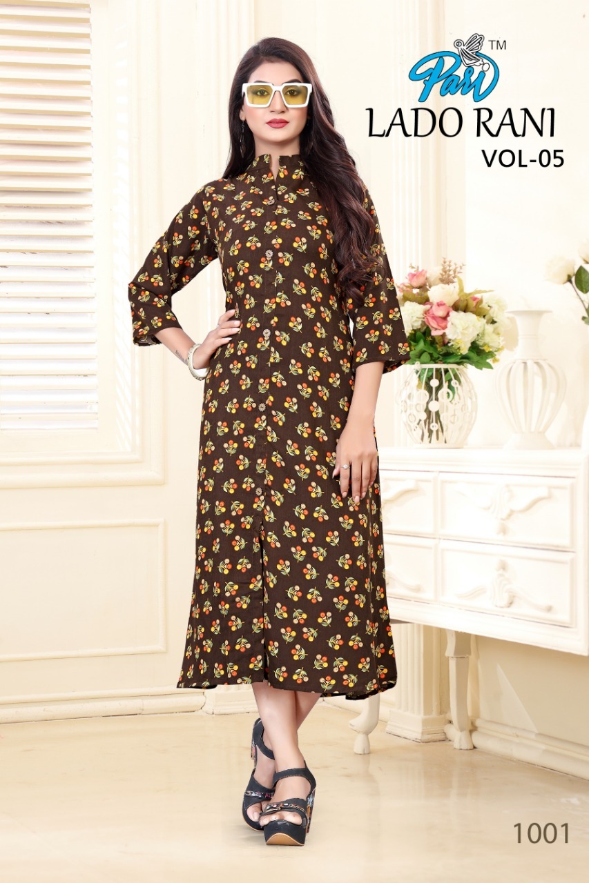 Lado Rani Catalog - Rayon Printed Kurti, Size M(38)-xxl(44), Multi Color, Full Sleeves | Breathable, Quick Dry, Washable, All Season