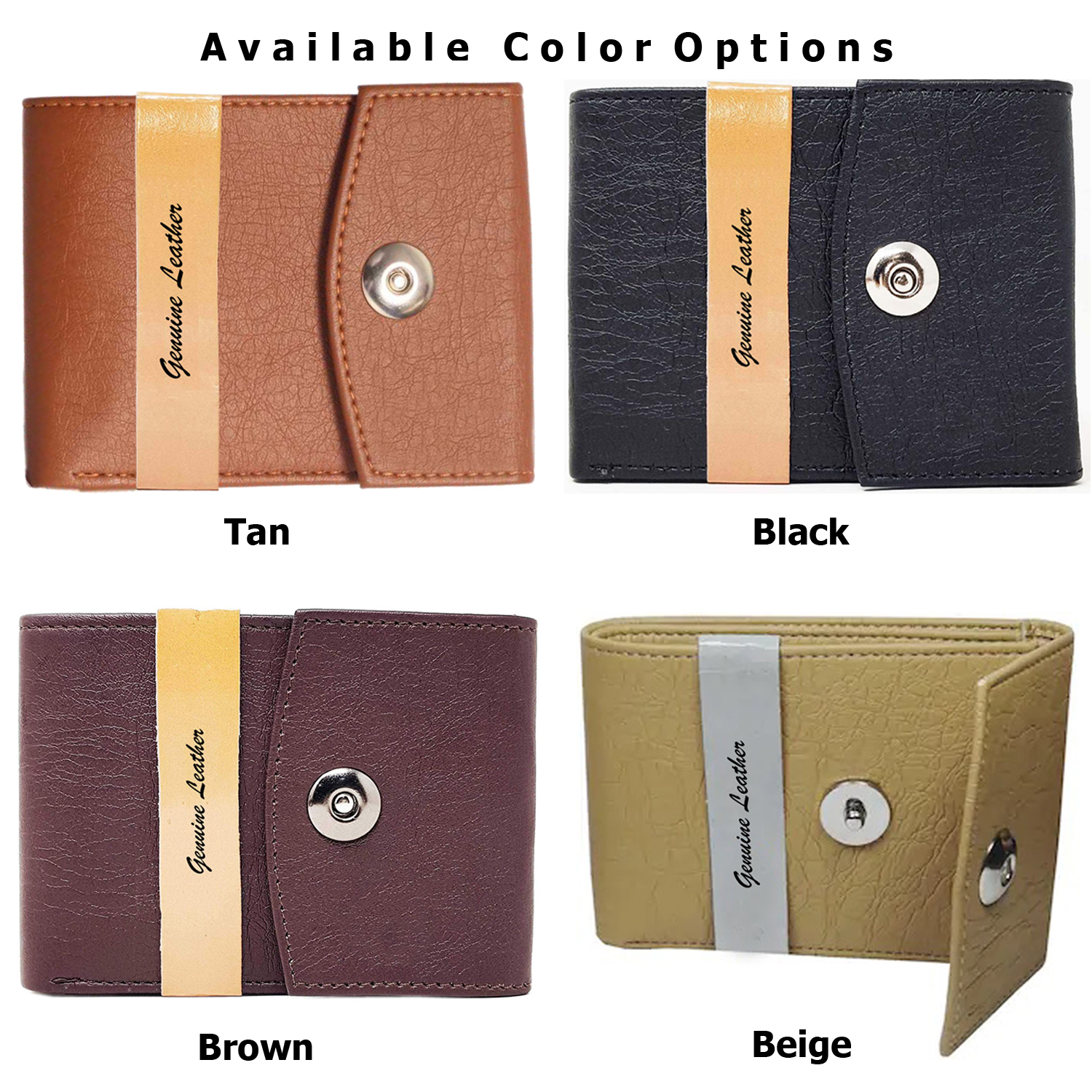 Mens Wallet Pu Leather Tan Tri-fold Gents Purse - Size 11x8.5x1 Cm | 2 Cash Compartments, 2 Slip Compartments, 6 Card Slots, Magnetic Closure