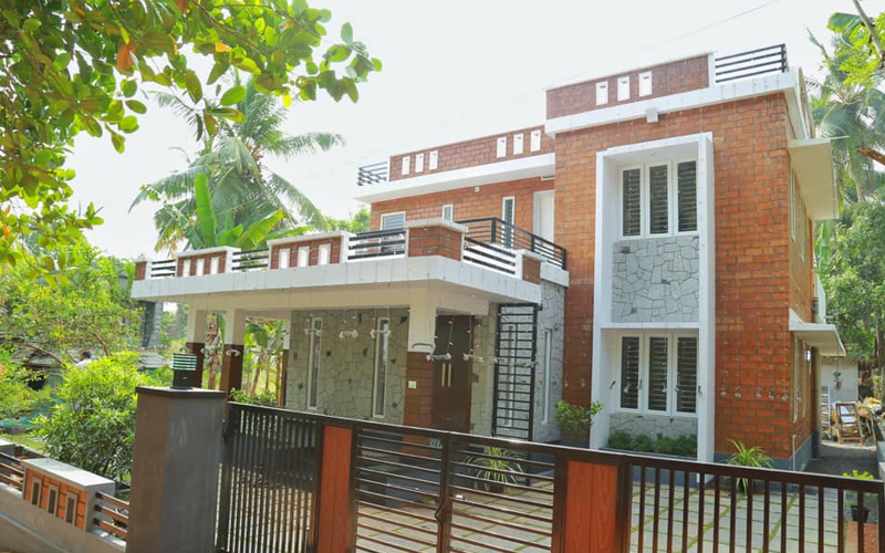 Red Side Partition Interlocking Brick