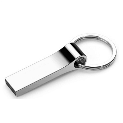 Waterproof Metal Pen Drive With Key Ring - 8 GB Memory , Silver Color , Durable Metal Material for Efficient Data Storage