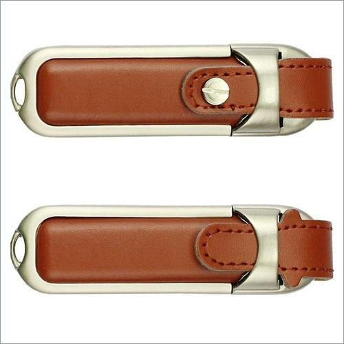 Leather Loop Pen Drive - 8GB Memory Size, Brown Color, Compact Stick Shape for Efficient Data Storage