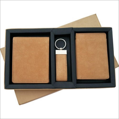 Corporate Gift Diary and Wallet Combo Pack Set - Leather, Pack of 3 | Ideal for Business Promotion, Luxurious Leather Gift Collection