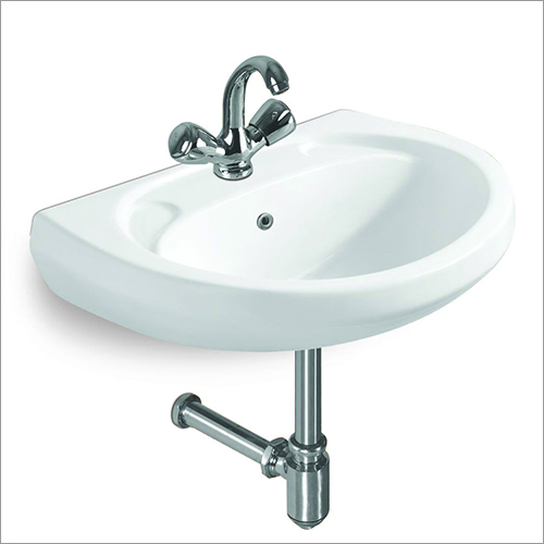 White Ceramic Wall Mounted Wash Basin