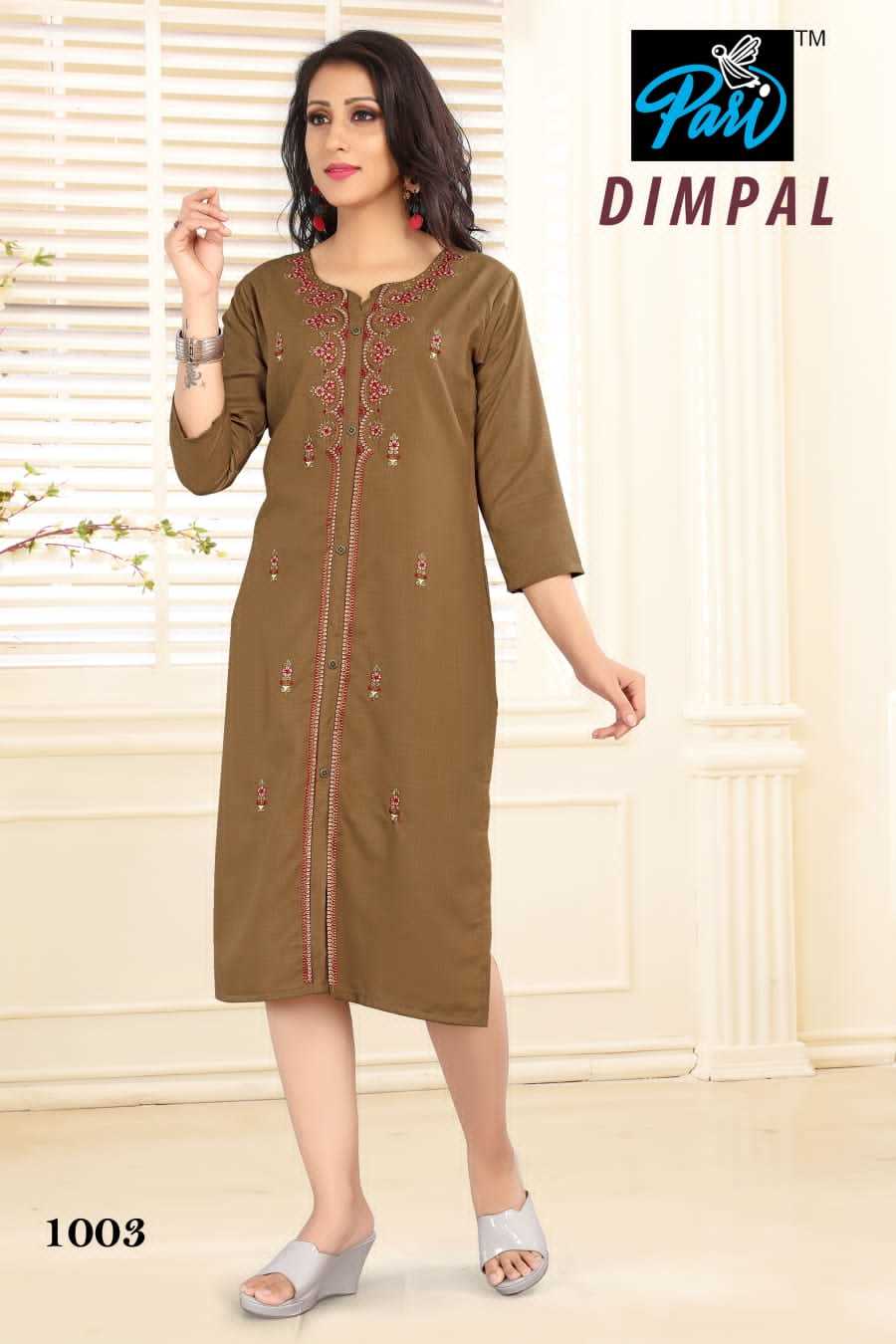 Dimpal Catalog - Cotton Slub, Sizes M(38) L(40) Xl(42) Xxl(44), Multi Color, Casual Dress With Embroidered Pattern, Full Sleeves, Breathable, Washable