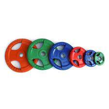Olympic Weight Plates - High Quality Rubber Coated, Grip Holes For Secure Handling | Versatile For Strength, Endurance, Flexibility Training