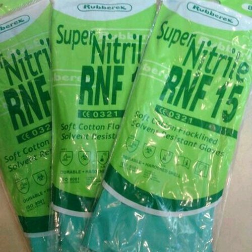 Nitrile Hand Gloves - 0.38 Mm Thickness, 330 Mm Length | High Resistance To Acids, Alkalis, Oils, Anti-bacterial Flock-lined Interior, Textured Grip, Sizes S-xl