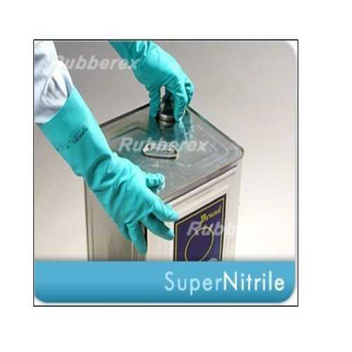 Nitrile Hand Gloves - 0.38 Mm Thickness, 330 Mm Length | High Resistance To Acids, Alkalis, Oils, Anti-bacterial Flock-lined Interior, Textured Grip, Sizes S-xl
