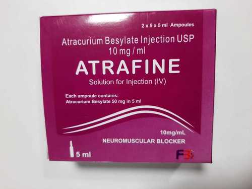 Atracurium Besylate Injection - Liquid Formulation, 2-8°C Refrigeration Required | Neuromuscular Blocking Agent for Anesthesia, Suitable for Adults and Elderly Use