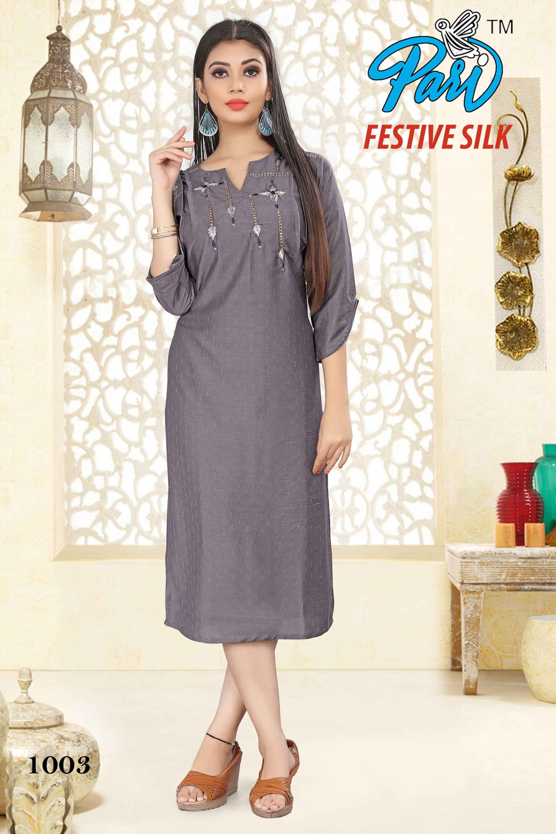 Festive Silk Catalog - Viscose Fabric Size M(38)/l(40)/xl(42)/xxl(44) Multi Color Full Sleeves Length 46 Inch | Breathable Quick Dry Embroidered Handwork