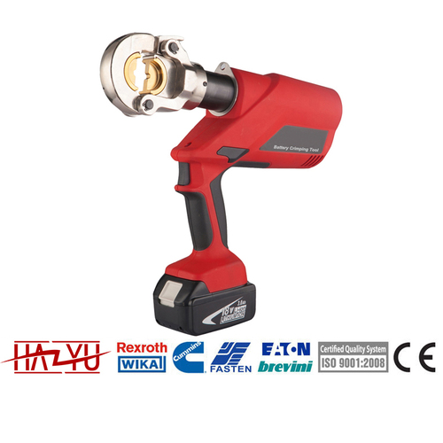 Battery Crimping Tool - 18V, 3.0Ah, 60-130KN Crimping Force | 360-Degree Rotatable Head, Micro Computer Control System, Manual Retraction Button, Automatic Temperature Detection