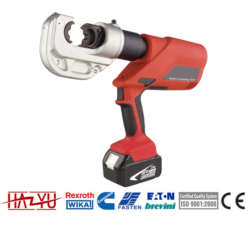Battery Hydraulic Cable Crimping Tool - 16-400mm2 Crimping Range, 130KN Crimping Force, 18V Li-ion Battery, Red | Microcomputer Control, Automatic Temperature Sensor, 320 Crimp Cycles