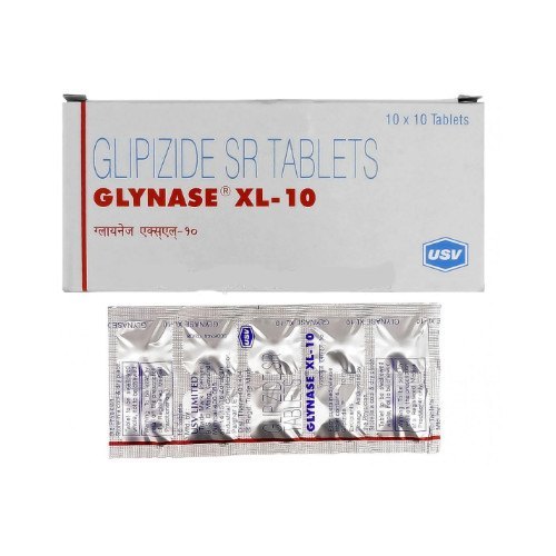 Glynase XL Tablets - 10 mg, Effective Treatment for Type 2 Diabetes Management, 1000 Boxes Suitable for Adults