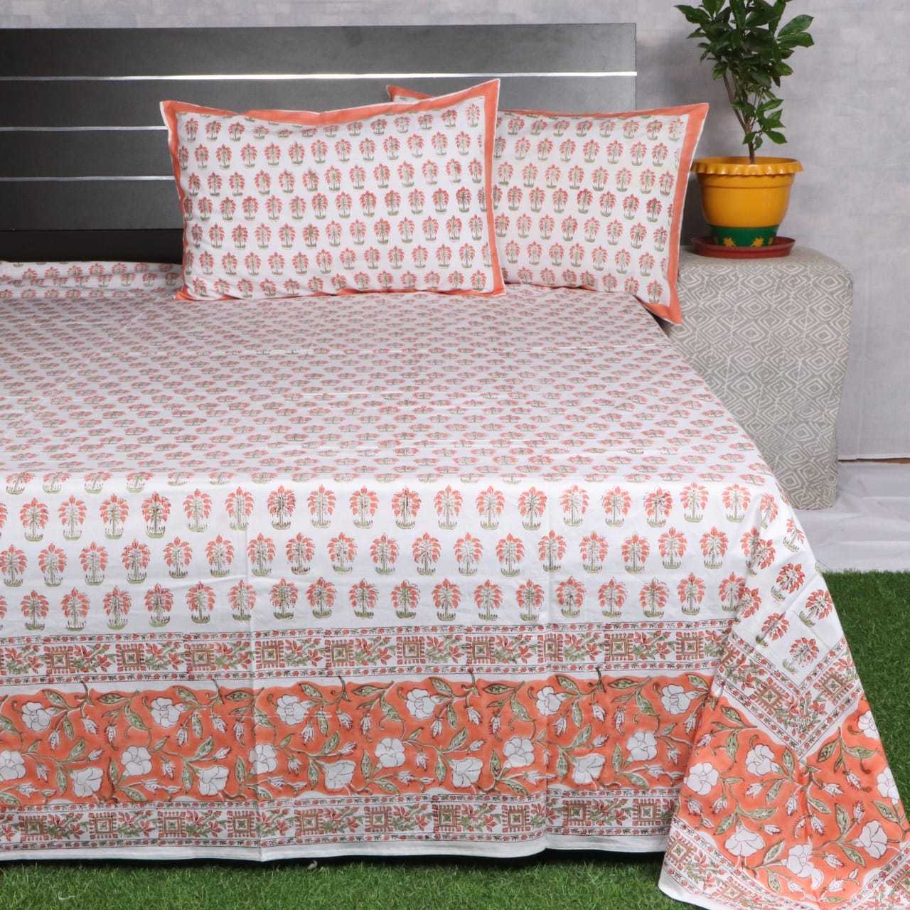 Multi Hand Block Printed Cotton Bed Sheet