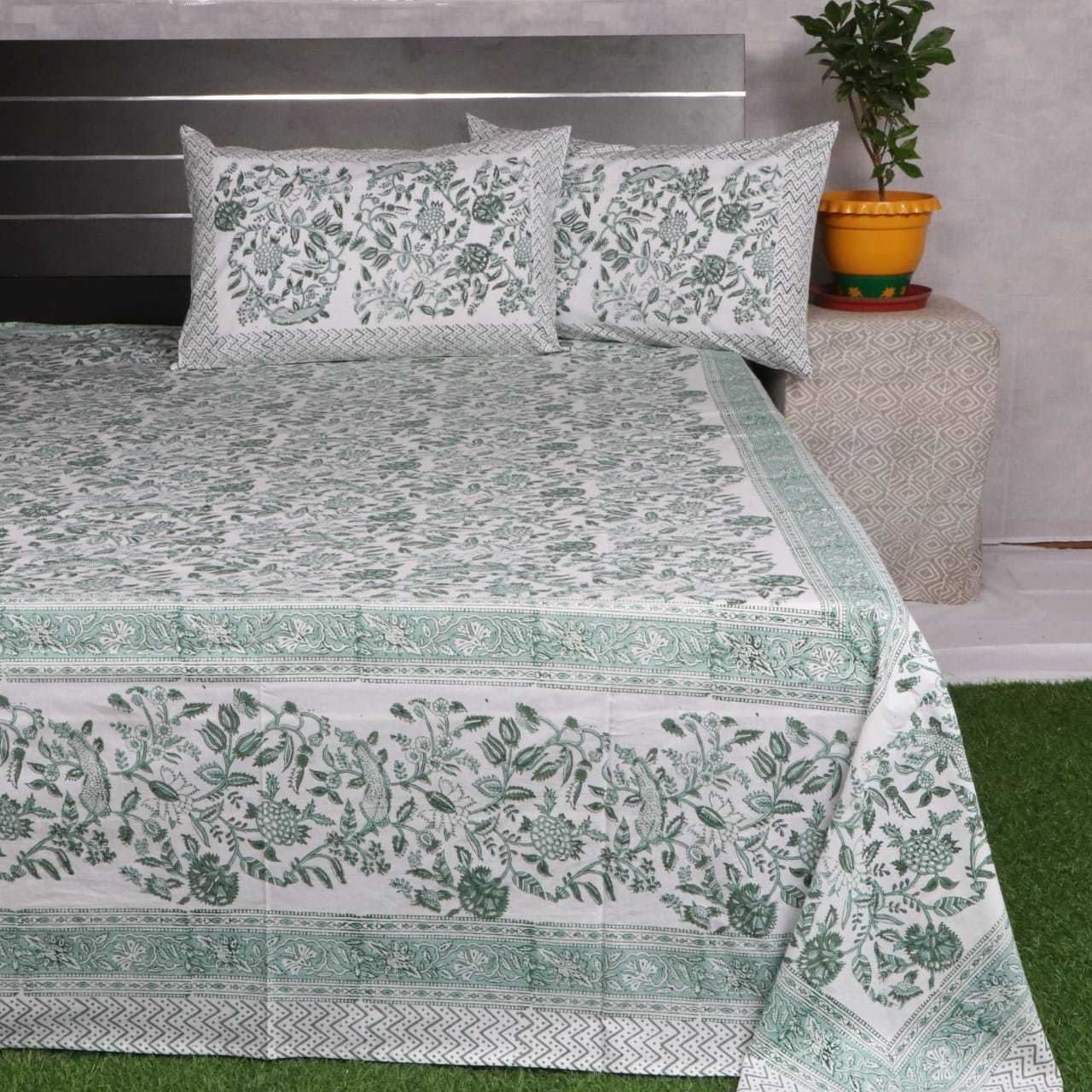Multi Hand Block Printed Cotton Bed Sheet